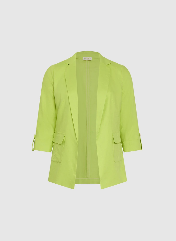 Blazer en mélange de lin