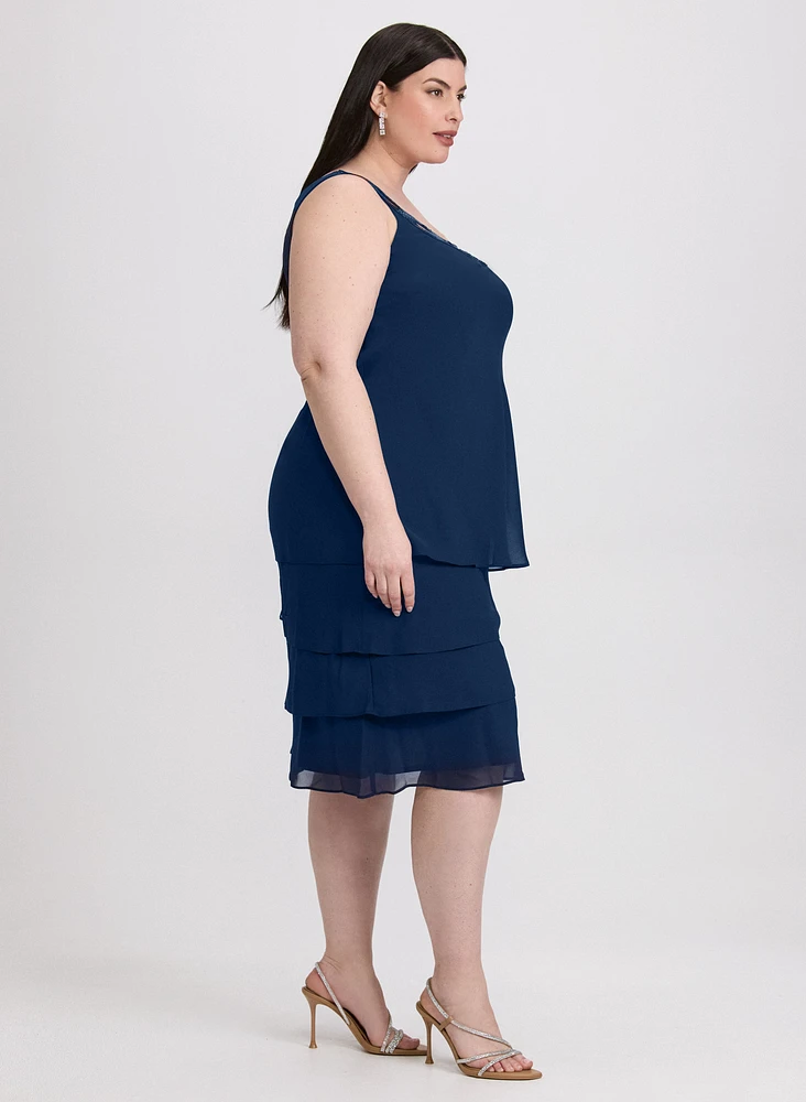Ensemble à veste et robe en chiffon