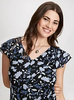 Floral Flutter Sleeve Dress