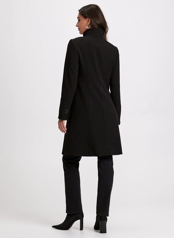 Manteau long à détail boutons