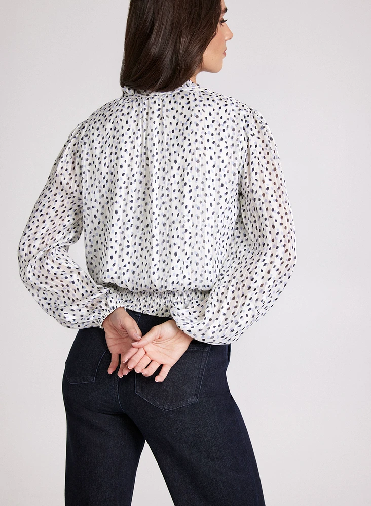 Blouse à pois abstraits