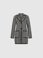 Houndstooth Print Coatigan