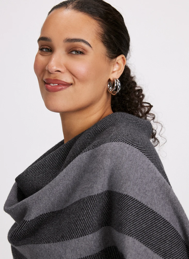 Foulard style châle à rayures