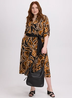 Robe-chemisier à motif paisley