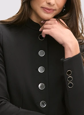 Stand Collar Button-Down Jacket