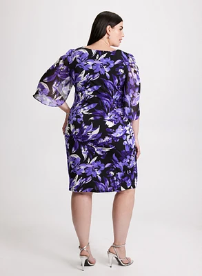 Short Floral Print Cocktail Dress