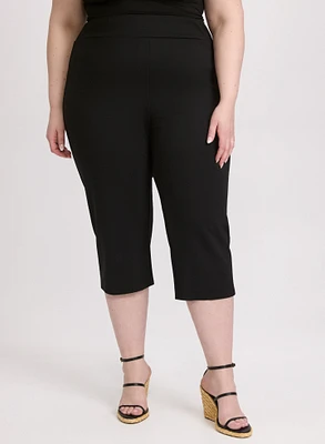 Slit Detail Straight Leg Capris
