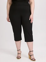 Slit Detail Straight Leg Capris