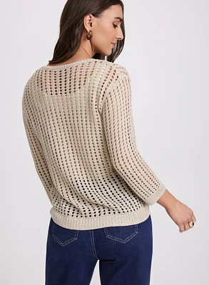 Open Weave Cable Stitch Sweater