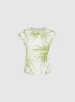 T-shirt tropical à détail en crochet