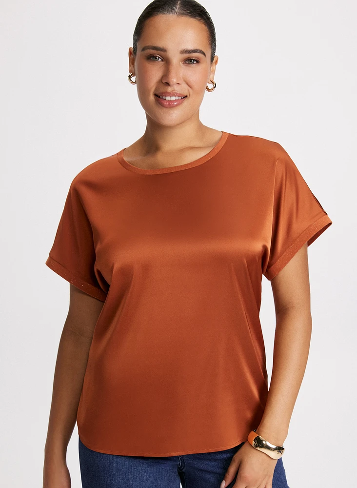 Satin Cap Sleeve Top