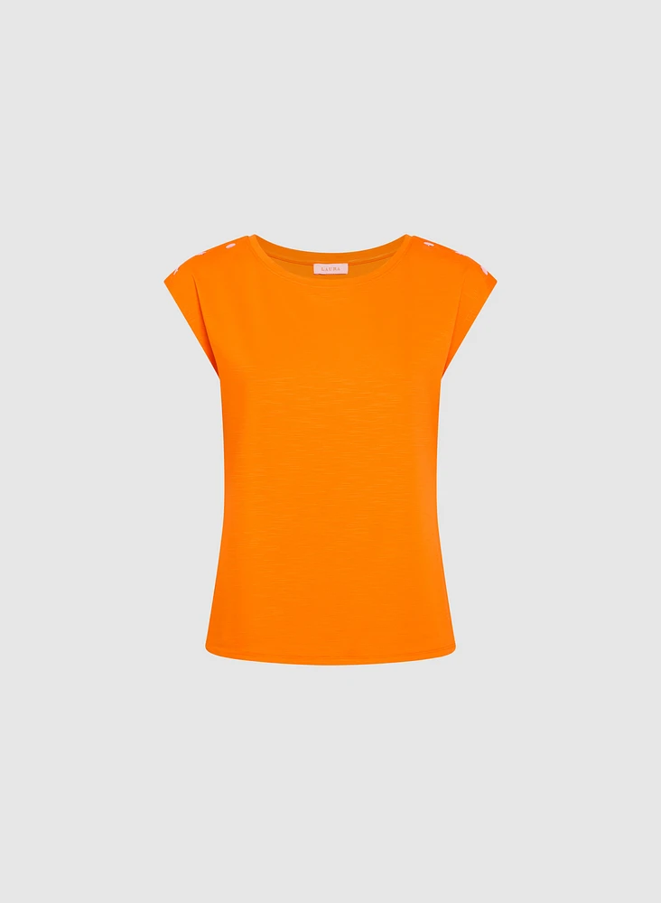 T-shirt à boutons métalliques