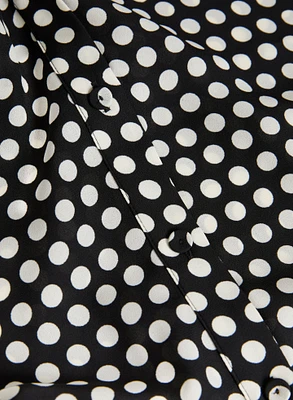 Polka Dot Print Sleeveless Blouse