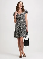 V-Neck Floral Dress