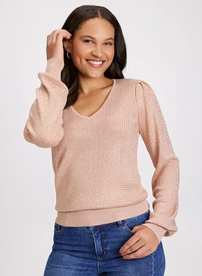 Embellished V-Neck Sweater