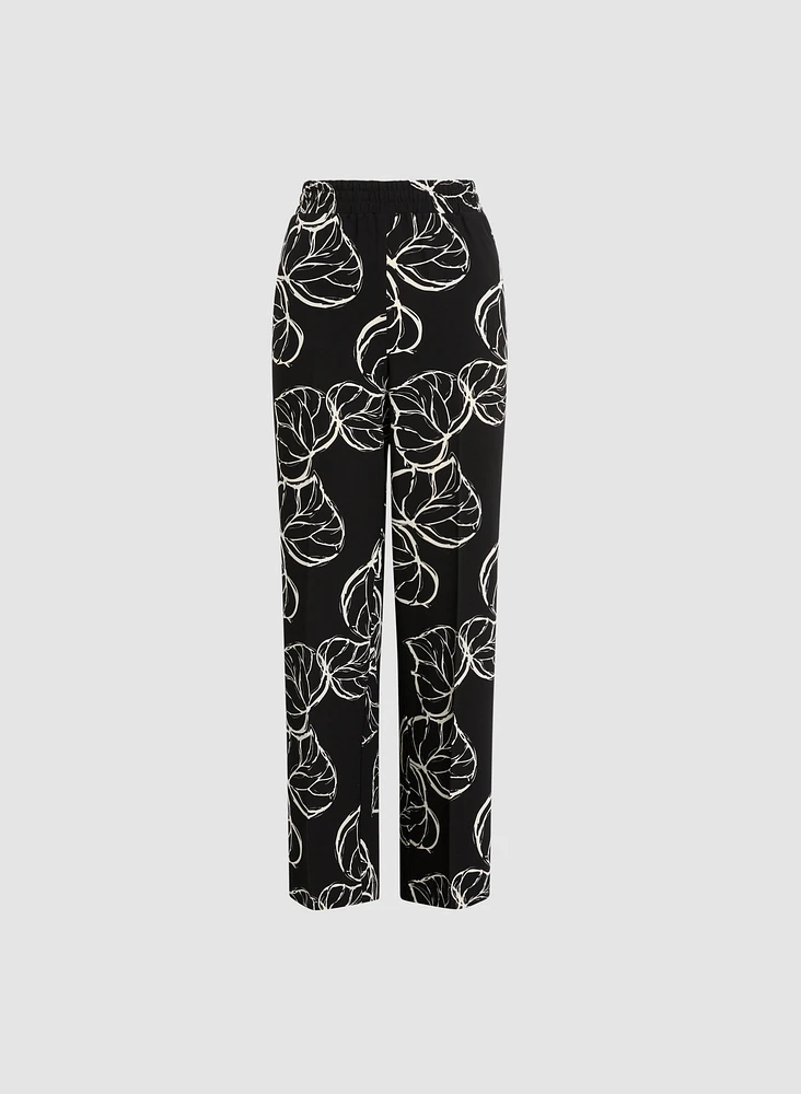Wide-Leg Crepe Pants