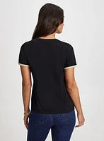 Tee With Metallic Contrast Trim