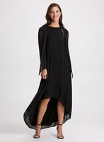 Tie Hem Mesh Cover-Up