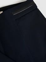 Sofia Vegan Leather Trim Straight-Leg Pants