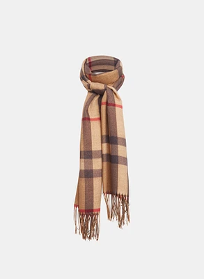 Plaid Glitter Knit Scarf