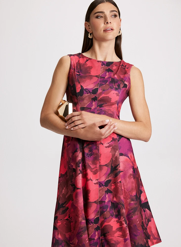 Floral Print Neoprene Dress