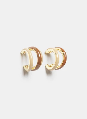 Boucles d'oreilles à trois anneaux en résine