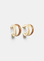 Boucles d'oreilles à trois anneaux en résine