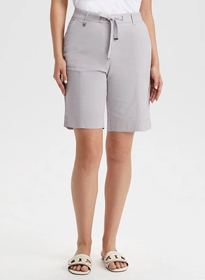 Cotton-Blend Drawstring Shorts