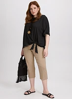 Blouse à ourlet noué en chiffon