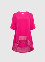 Asymmetric Mesh Hem Tunic