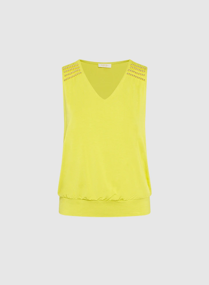 Sleeveless Beaded Top