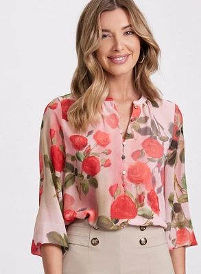 Blouse florale en chiffon