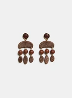 Boucles d'oreilles à billes en bois