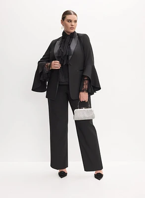 Flared Sleeve Jacket & Straight-Leg Pants