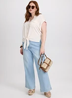 Blouse boutonnée à ourlet nou