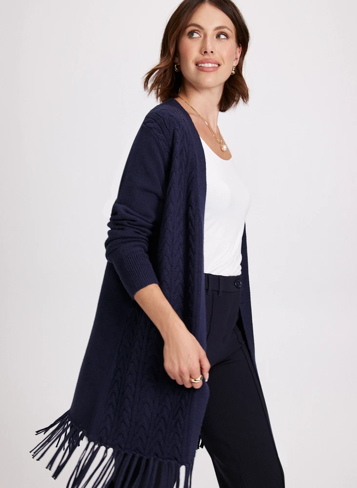 Cardigan en tricot à bordure franges