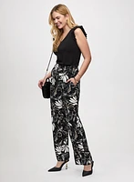 Pantalon floral à jambe large