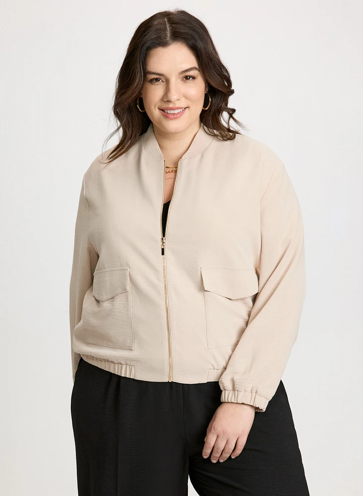 Flap Pocket Bomber Jacket