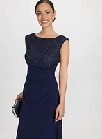 Lace Cowl Back Dress