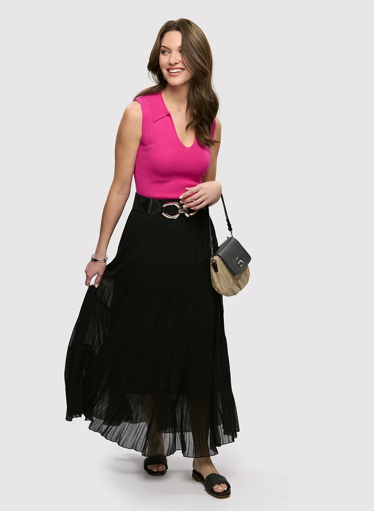 Lightweight Knit Sleeveless Top & Pull-On Maxi Skirt