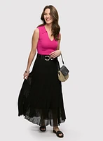 Lightweight Knit Sleeveless Top & Pull-On Maxi Skirt