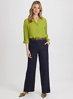 Pantalon Olivia en denim à jambe large