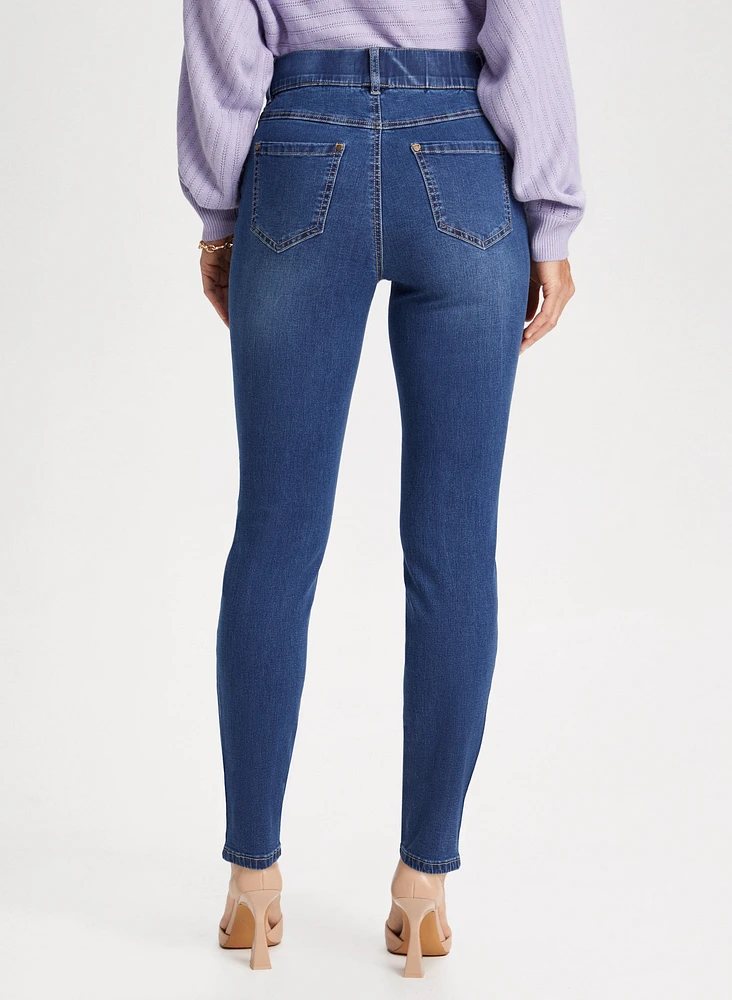 Jeans à enfiler jambe étroite