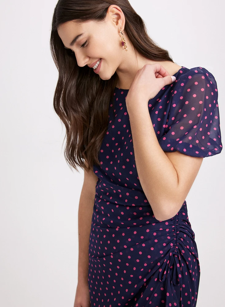 Robe en chiffon à pois