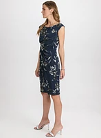 Draped Floral Dress