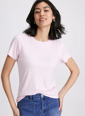 T-shirt à détail de pierres
