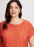 Tie-Front Eyelet Top