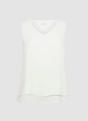 Sleeveless V-Neck Blouse