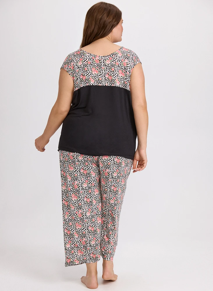 Rose & Animal Print Pyjama Set