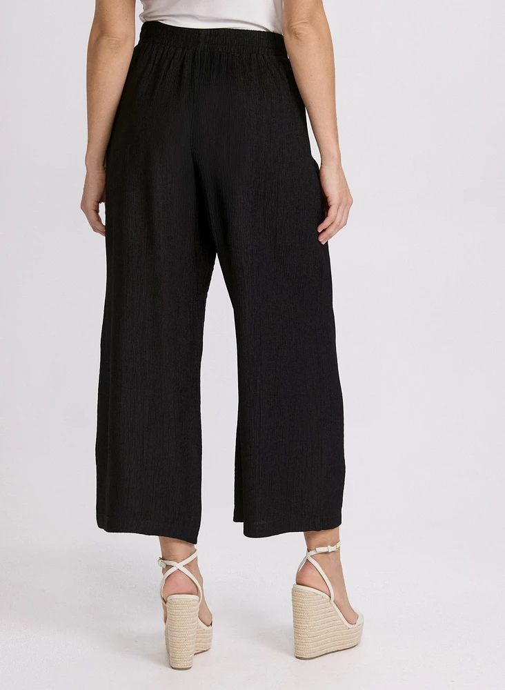 Textured Pull-On Culottes